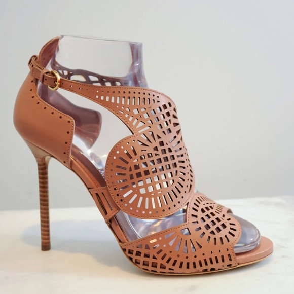 Sergio Rossi Shoes - Sergio Rossi Leather Lasercut Accents D'Orsay Pump